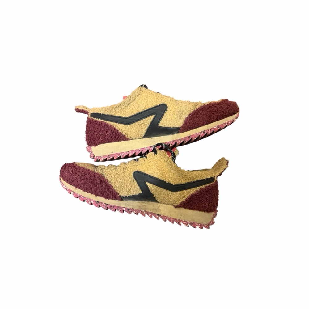 rag & bone Kids Tan and Burgundy Sherpa Lace-Up Sneakers - Picture 6 of 6